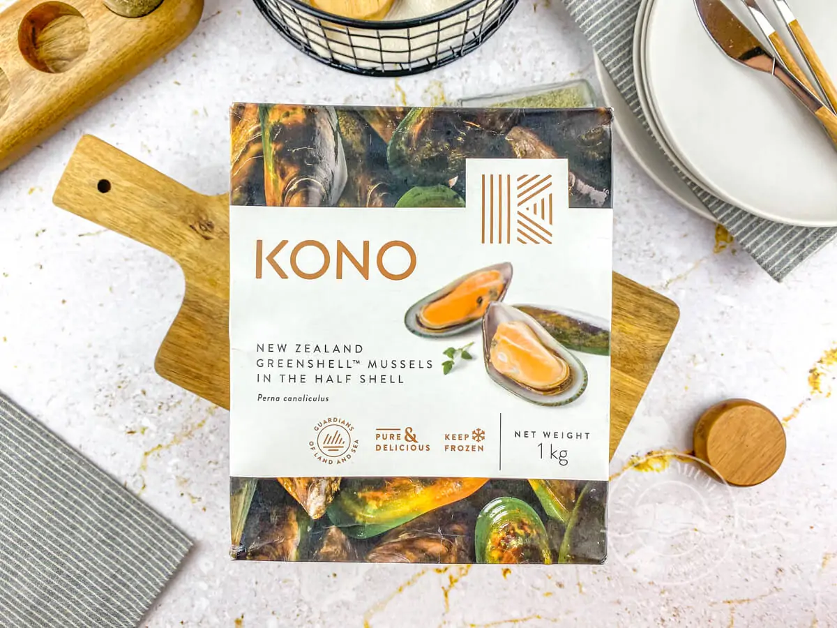 Мидии киви в створках (половина раковины) KONO Новая Зеландия 30/45 1 кг